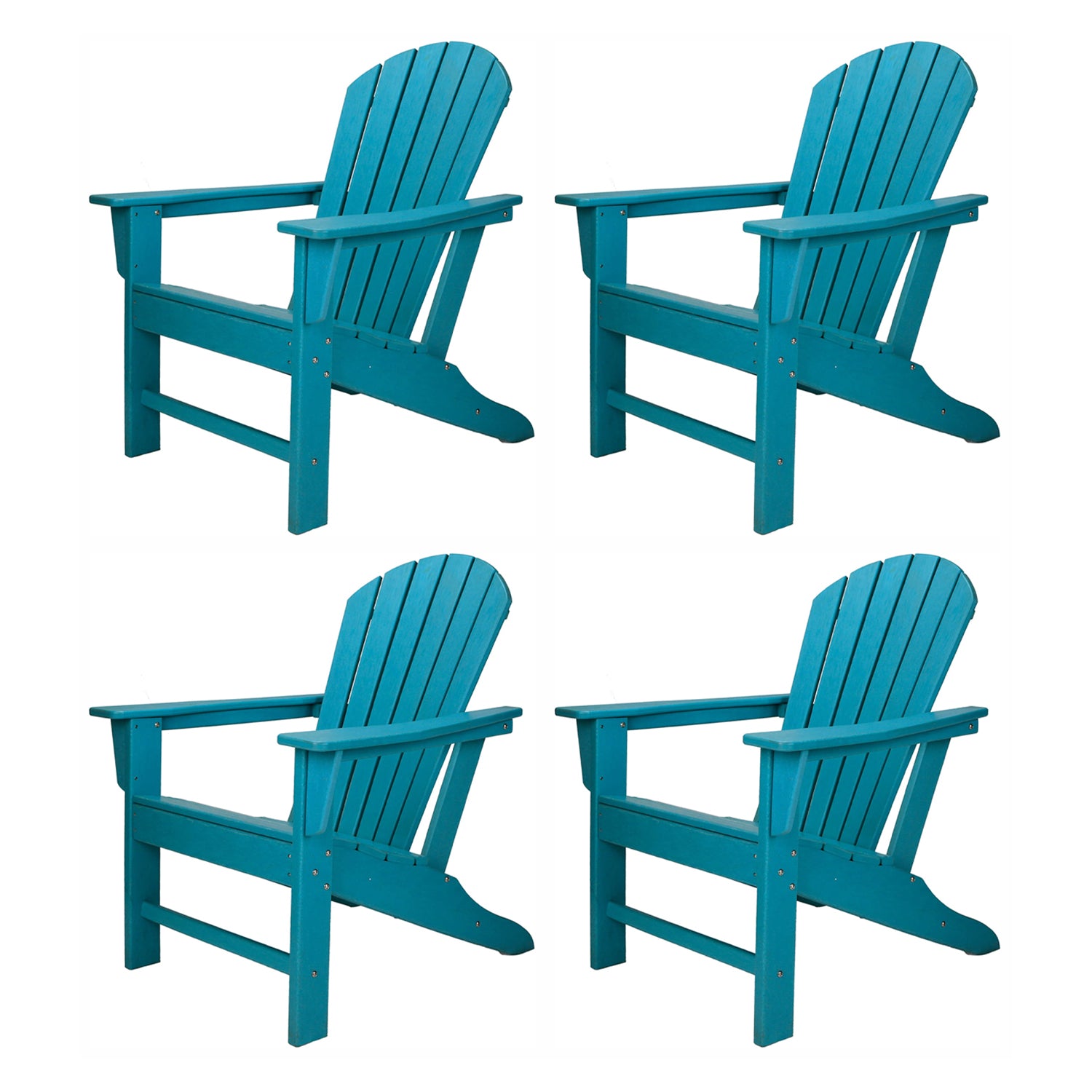 Leisure Classics UV Protected Indoor Outdoor Patio Chair, Turquoise  (4 Pack) - VMInnovations