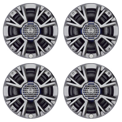 Audiopipe 250 Watt Max 4 Ohms Car Audio 2 Way Marine Speaker, Silver (4 Pack)