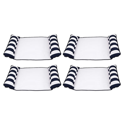 Aqua Leisure 4 in 1 Inflatable Monterey Hammock Pool Float Chair, Navy (4 Pack)