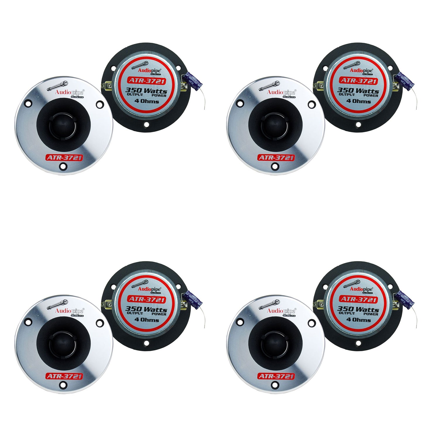 Audiopipe ATR-3721 3.75" 350W Pro Car Audio Bullet Tweeters ATR3731 (4 Pack)