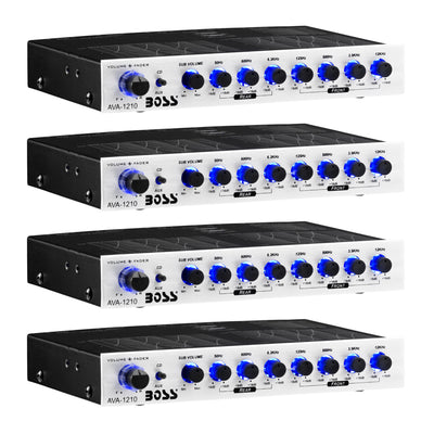 Boss AVA-1210 7-Band Car Stereo Equalizer Preamp Amplifier Audio EQ (4 Pack)