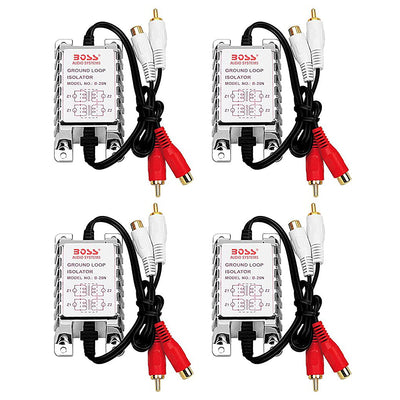 BOSS Audio B25N Car RCA to RCA Ground Loop Isolator Noise Audio Filter (4 Pack)