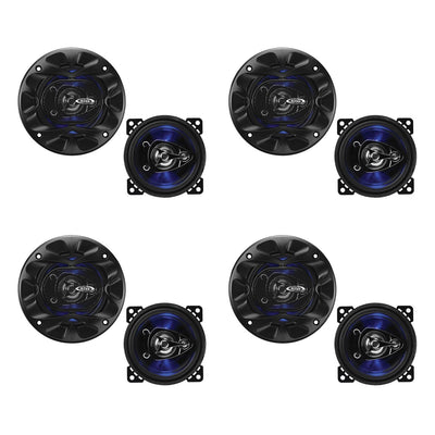 BOSS Audio BE423 Rage 4 Inch 3 Way 225 Watt Full Range Audio Speakers (8 Pack)