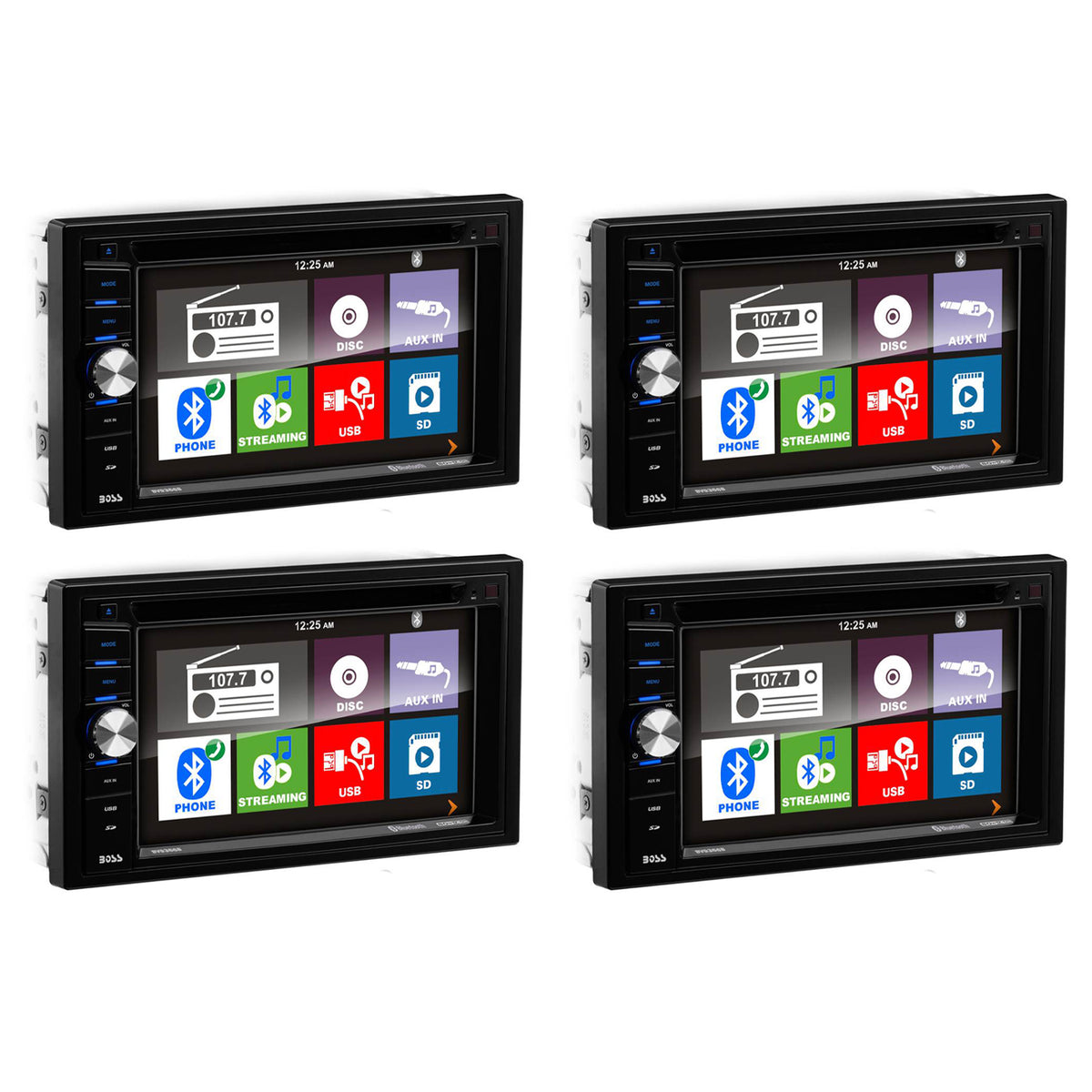 Boss Audio BV9366B In-Dash DVD/MP3 Bluetooth Touchscreen Car Monitor (4 Pack)