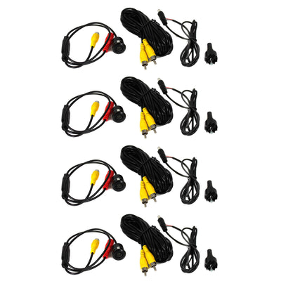 BOSS CAM21 High Resolution Weatherproof Backup Color Camera Wire Kit (4 Pack)