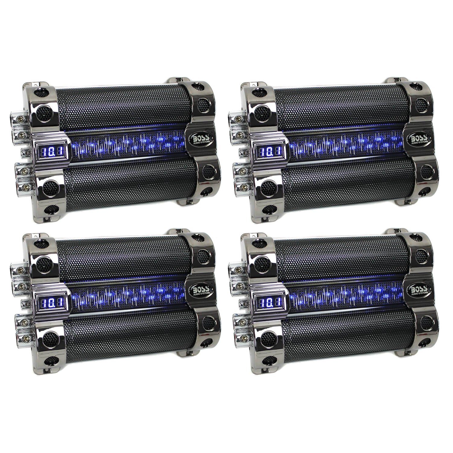 BOSS CAP18 18 FARAD Digital Car Audio Capacitor Cap Digital Light Show (4 Pack)