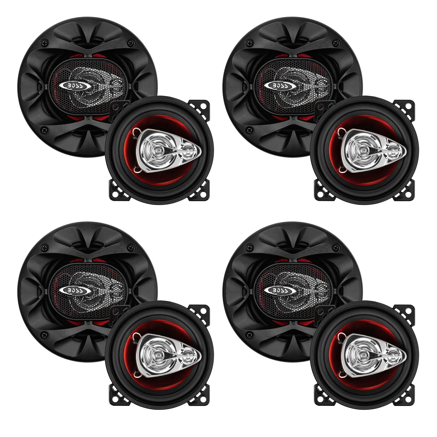 BOSS Chaos Exxtreme 4" Full Range Mounted Vehicle Speaker System Pair (4 Pack)