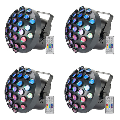ADJ Contour Mirror Ball Multi Color DJ Dance Floor Party Light Fixture (4 Pack)