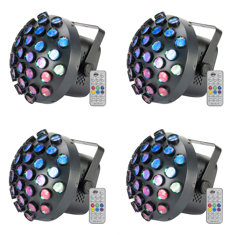 ADJ Contour Mirror Ball Multi Color DJ Dance Floor Party Light Fixture (4 Pack)
