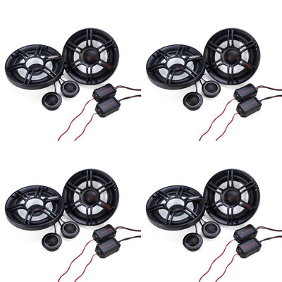 Crunch 300W Full Range 2 Way 4 Ohm Component 6.5" Speaker Pair CS65C (4 Pack)