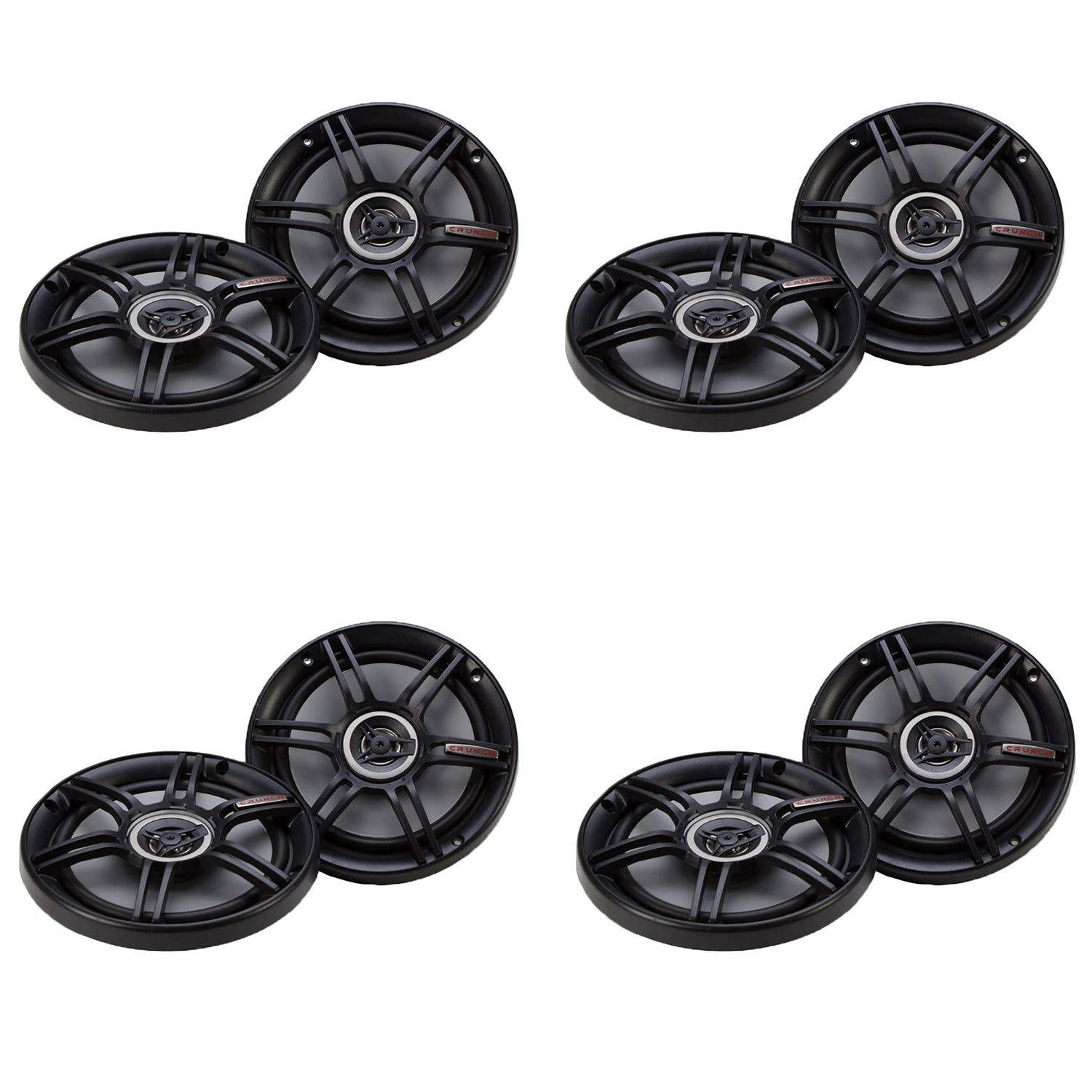 Crunch 300 Watts 6.5-Inch Coax Shallow 4 Ohms CS Speakers | CS-65CXS (4 Pack) - VMInnovations