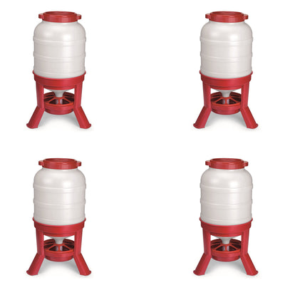 Little Giant 60 Pound Feed Heavy Duty Poultry Chicken Gravity Feeder (4 Pack)