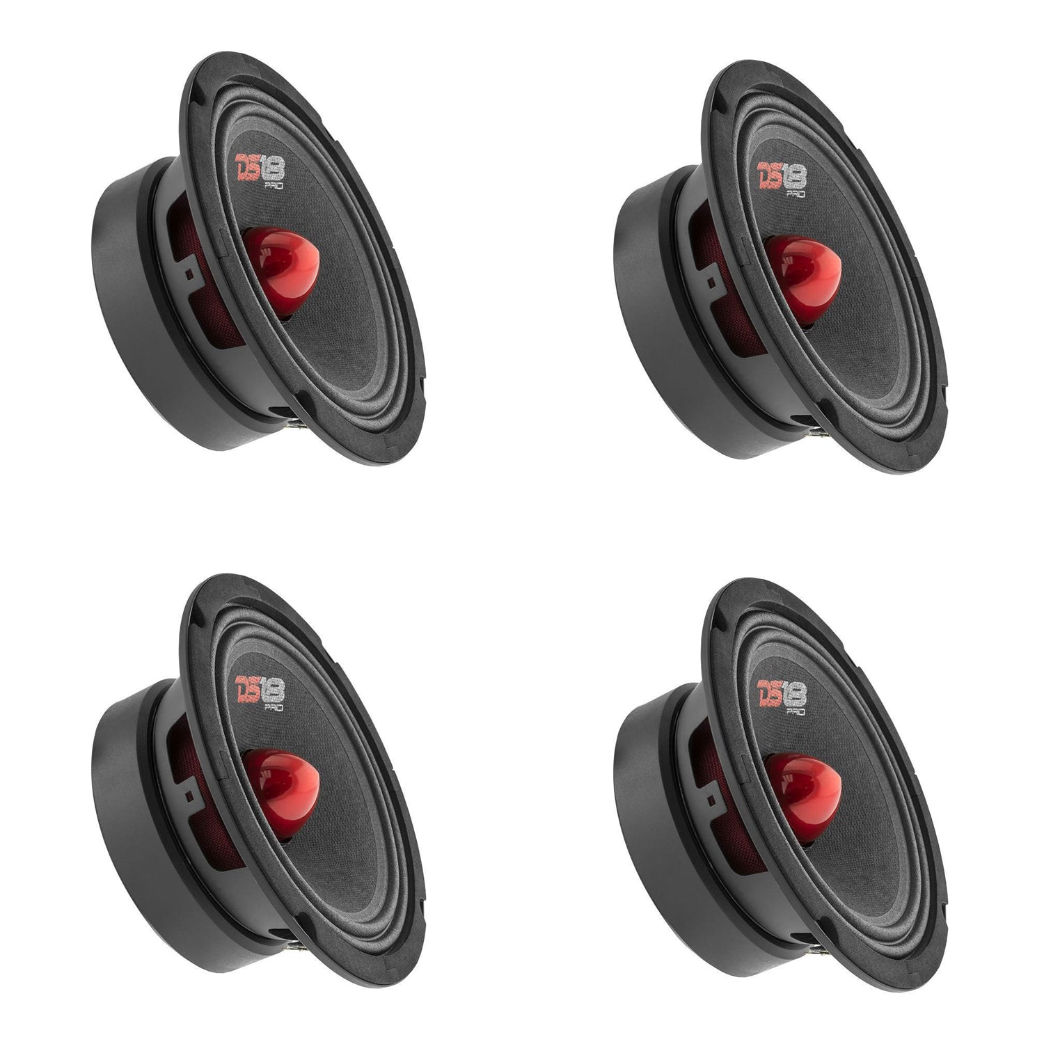 DS18 DS18-PRO-GM6B Pro GM 6.5" 480W Mid Range Car Loudspeaker w/ Bullet (4 Pack)