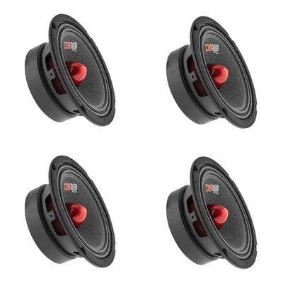 DS18 DS18-PRO-GM6B Pro GM 6.5" 480W Mid Range Car Loudspeaker w/ Bullet (4 Pack)