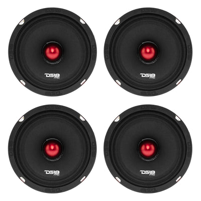 DS18 DS18-PRO-X6BM Pro X 6.5" 500W Mid Range Car Loudspeaker w/ Bullet (4 Pack)