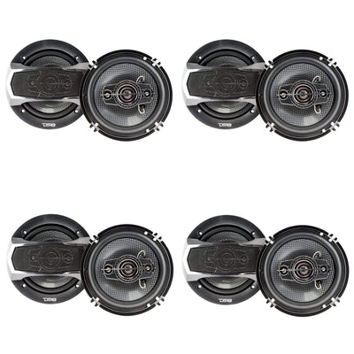 DS18 SLC-N65X SELECT 6.5" 4 Way 200W 4 Ohm Car Stereo Coaxial Speaker (8 Pack)