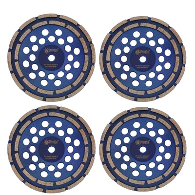DiamaPro Systems Non Threaded 7 In Double Row Grinding Cup Wheel Tool, (4 Pack)
