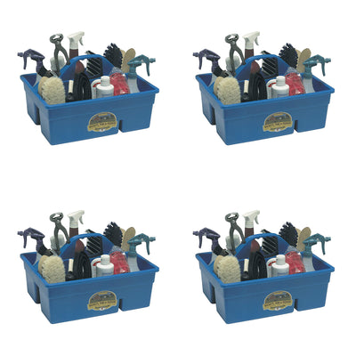 Little Giant Stable Supplies Plastic Organization DuraTote Box, Blue (4 Pack)