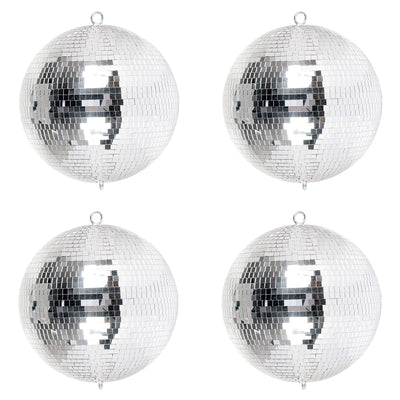 Eliminator Lighting 12-Inch Disco Mirror Ball with Hanging & Motor Ring (4 Pack)