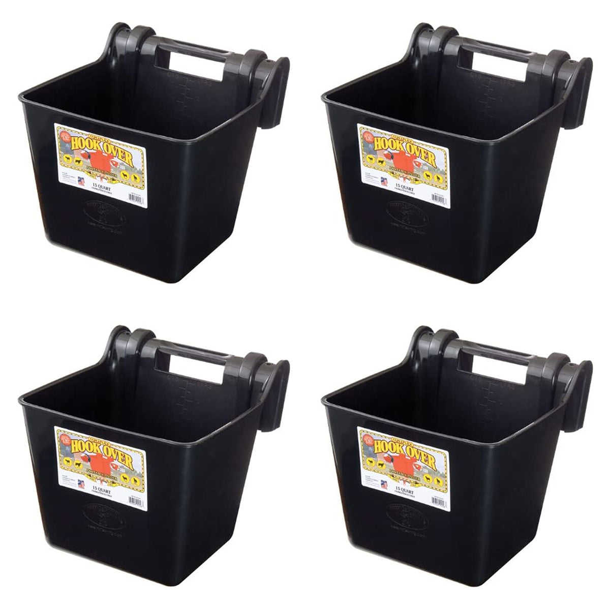 Little Giant HF15BLACK 15 qt. Mountable Plastic Hook Feeder, Black (4 Pack)