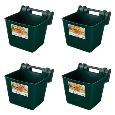 Little Giant Heavy Duty 15 Quart Mountable Plastic Hook Feeder, Green (4 Pack)