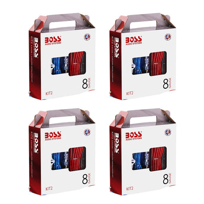 BOSS Audio KIT2 8 Gauge Complete Car Amplifier Installation Wiring Kit (4 Pack) - VMInnovations