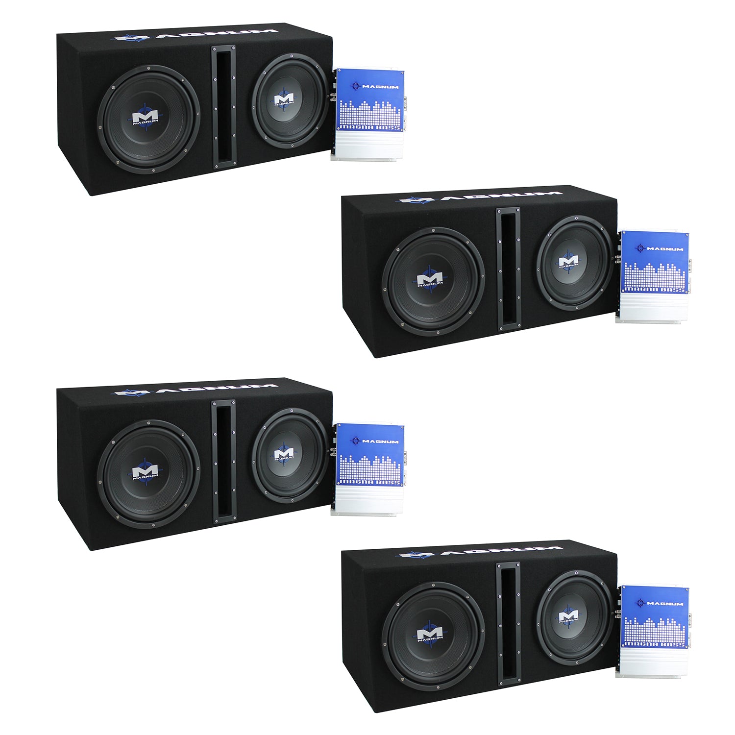 MTX Magnum MB210SP 10-Inch 400W RMS Dual Loaded Subwoofer Sub Package (4 Pack)