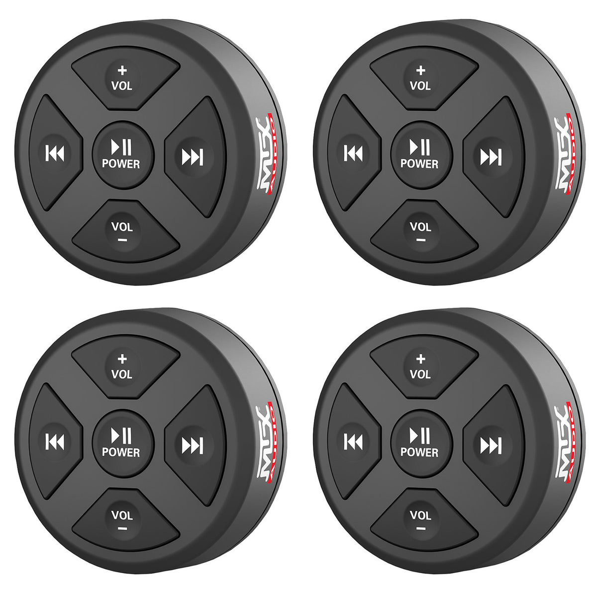 MTX MUDBTRC Universal Boat Motorcycle BT Receiver & Remote Control (4 Pack)