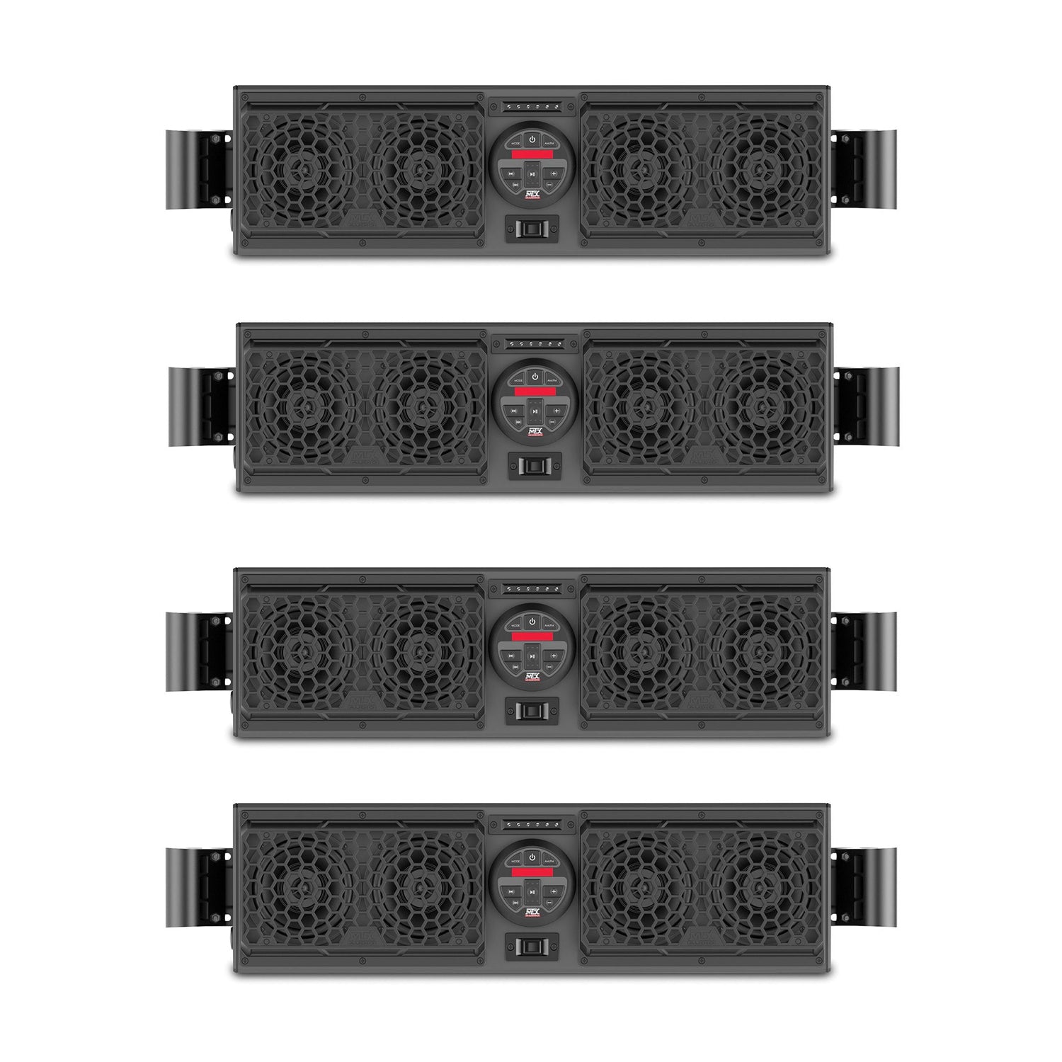 MTX MUDSYS31 Bluetooth Overhead Waterproof UTV Soundbar and Amp System (4 Pack)