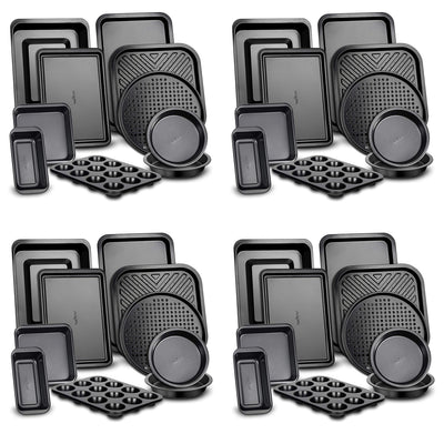 NutriChef Deluxe Nonstick Carbon Steel 10 Piece Kitchen Bakeware Set (4 Pack)