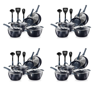 NutriChef Nonstick Cooking Kitchen Cookware 11 Piece Pots and Pans Set (4 Pack)