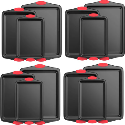 NutriChef Kitchen Deluxe Non Stick Carbon Steel 3 Piece Bakeware Set (4 Pack)