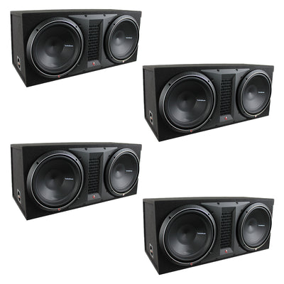 Rockford Fosgate Punch Dual 12" 1000W Loaded Subwoofer Enclosure Box (4 Pack)