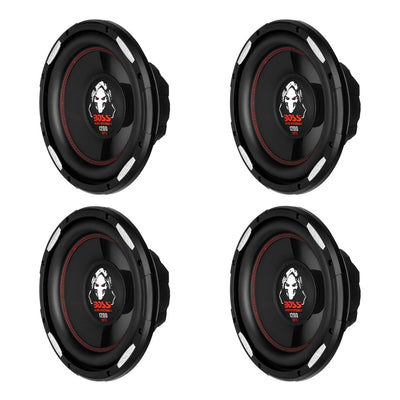 BOSS Audio P100F 10" 1200 Watt Car Shallow/Slim Subwoofer Power Audio (4 pack)