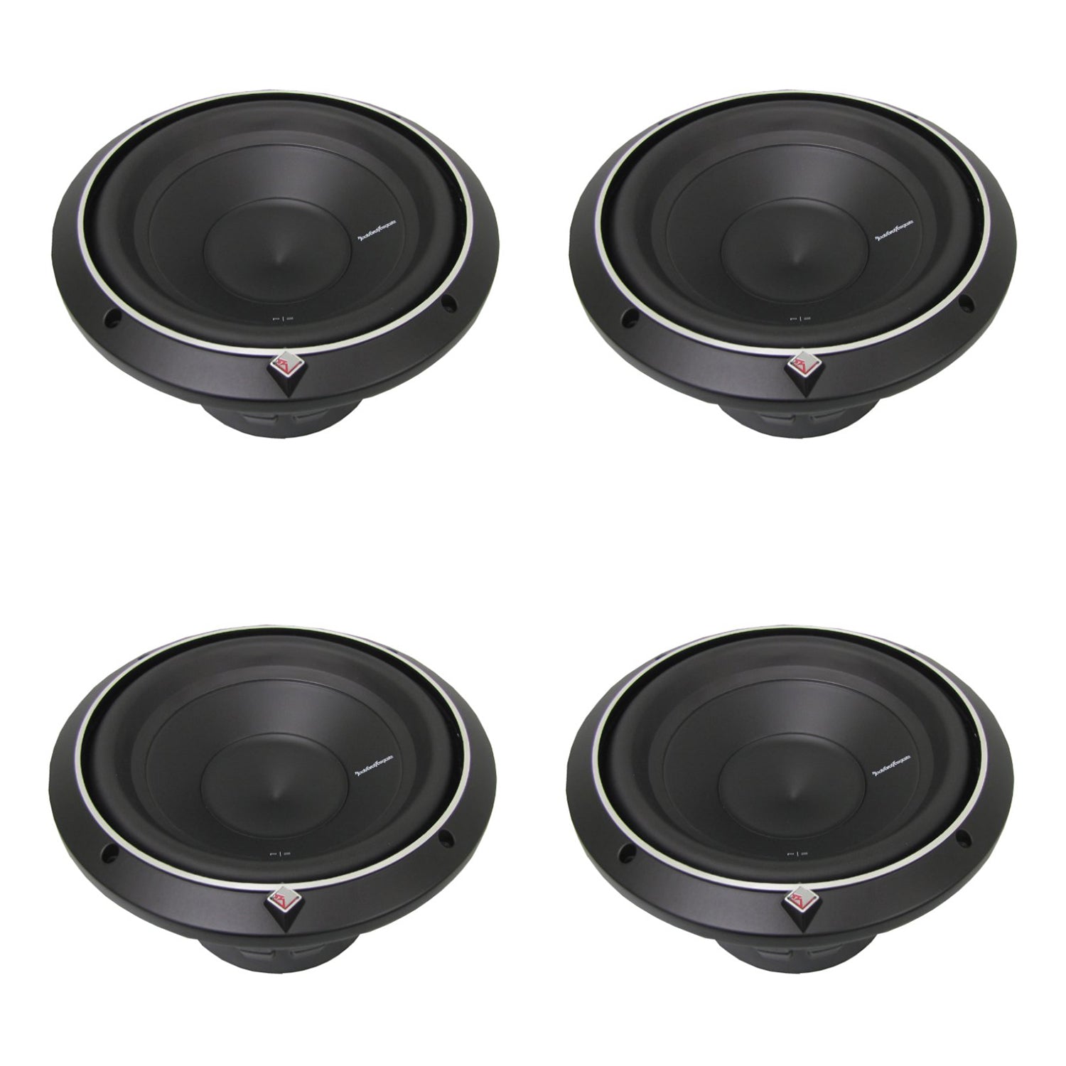 New Rockford Fosgate 10" 500 Watt 4-Ohm Car Audio Subwoofer Sub P1S410 (4 Pack)