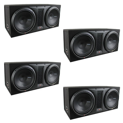 Rockford Fosgate 12 Inch 2400 Watt Dual Loaded Subwoofer Sub Enclosure (4 Pack)