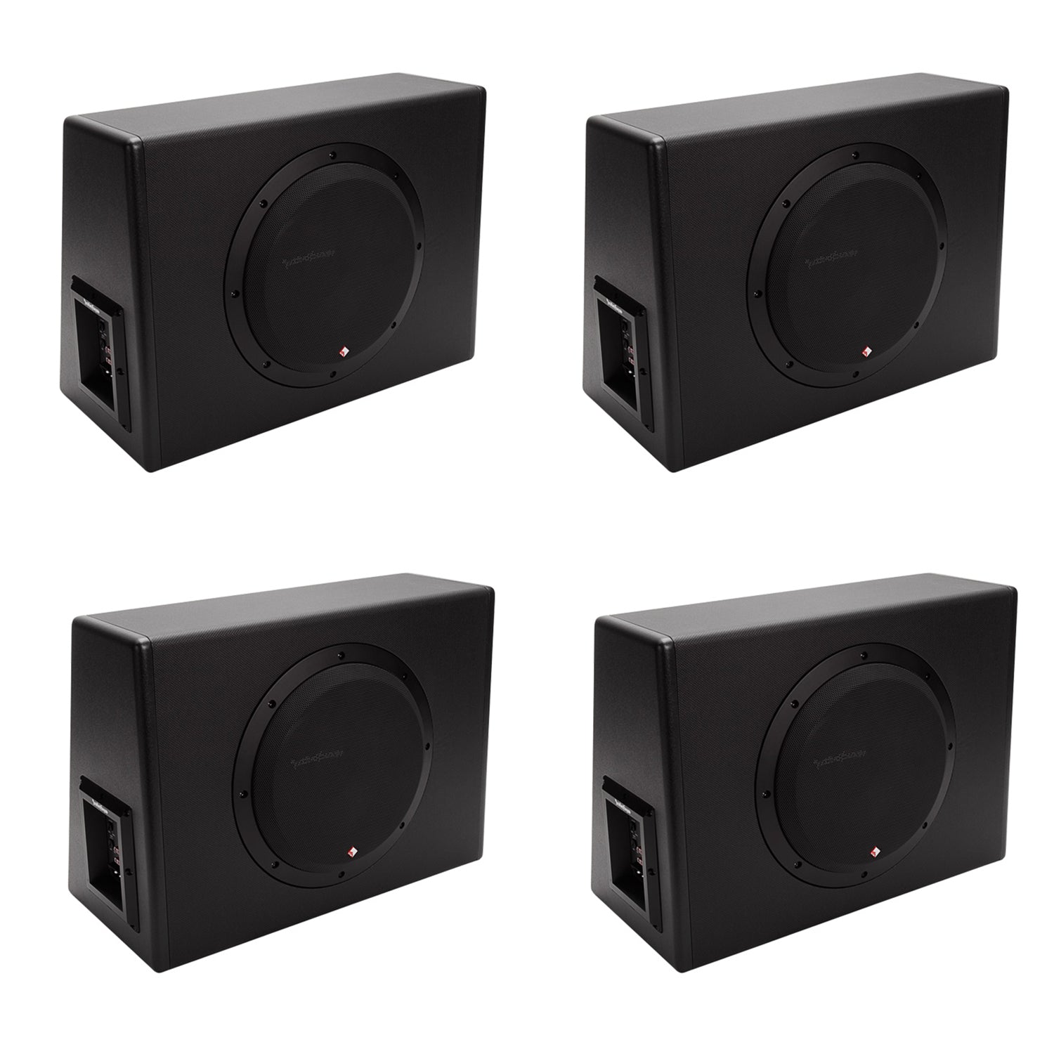 New Rockford Fosgate 10" 300 W Single Powered Subwoofer Sub Enclosure (4 Pack)
