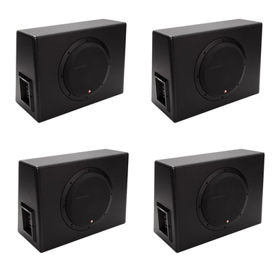 New Rockford Fosgate 10" 300 W Single Powered Subwoofer Sub Enclosure (4 Pack)