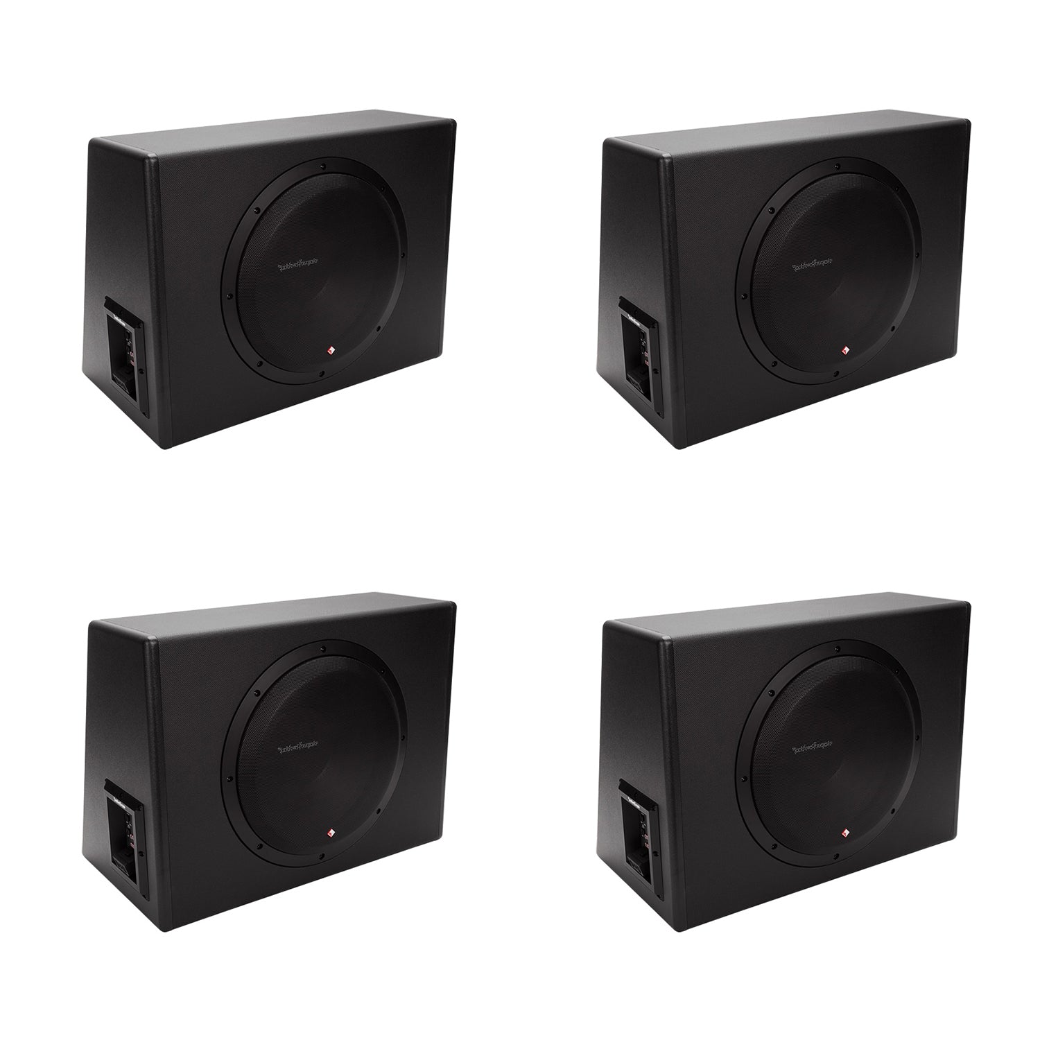 New Rockford Fosgate 12" 300 W Single Powered Subwoofer Sub Enclosure (4 Pack)