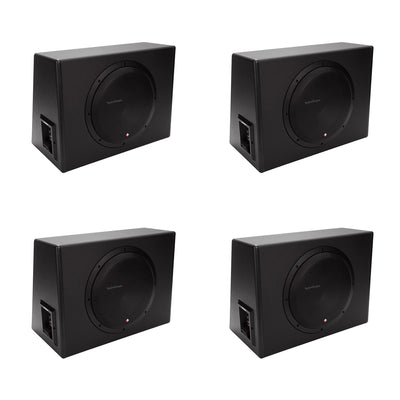New Rockford Fosgate 12" 300 W Single Powered Subwoofer Sub Enclosure (4 Pack)