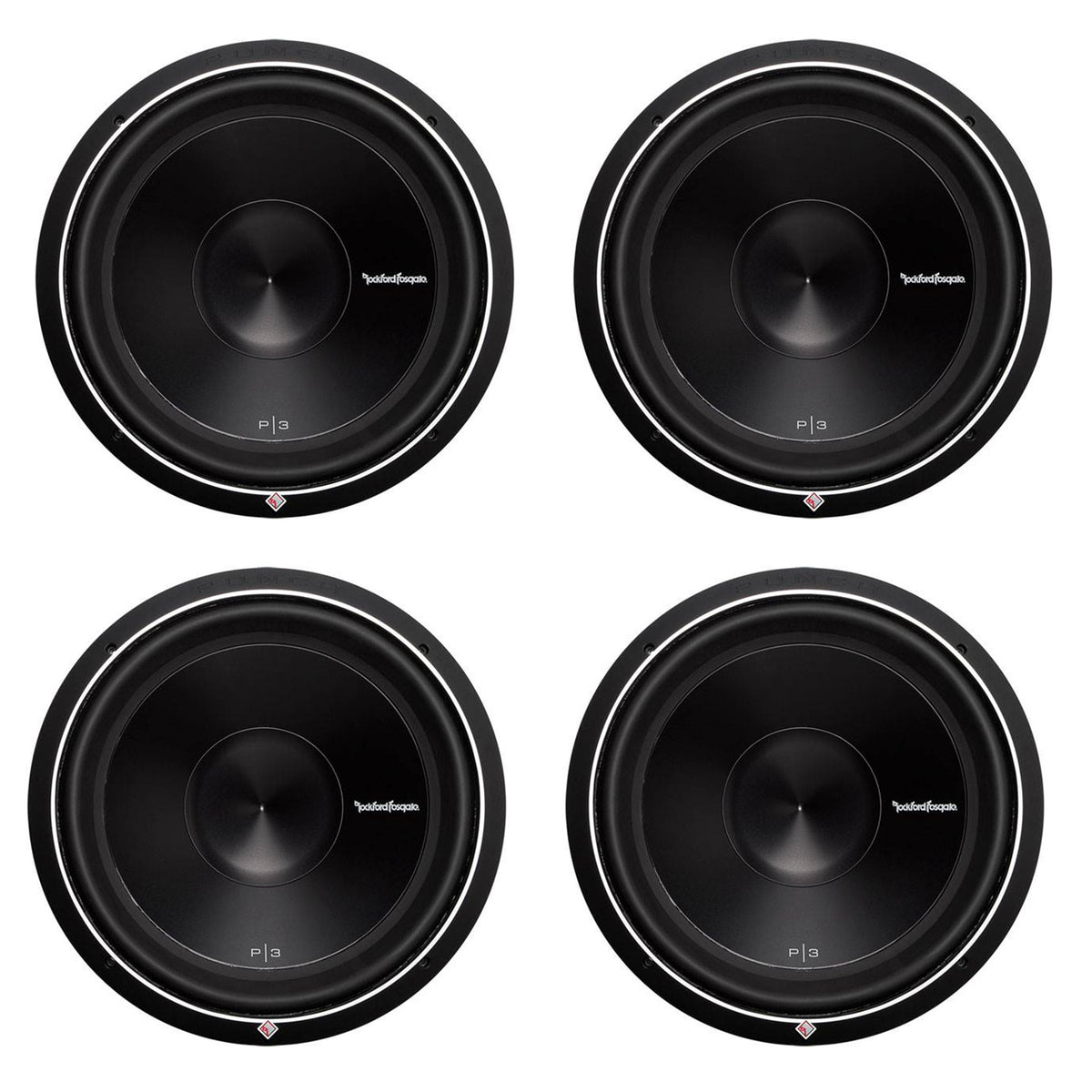 Rockford Fosgate 15" 1200 Watt 4-Ohm Car Audio Subwoofer Sub P3D415  (4 Pack)