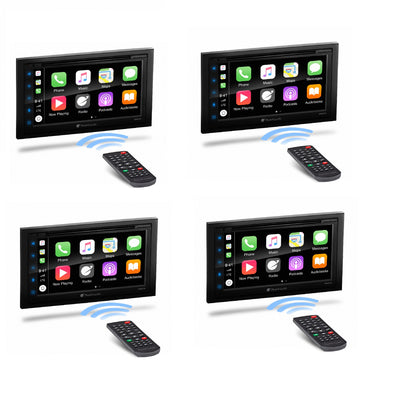 Planet Audio P9950CPA 2 DIN 6.75" Screen Bluetooth USB Car Receiver (4 Pack)