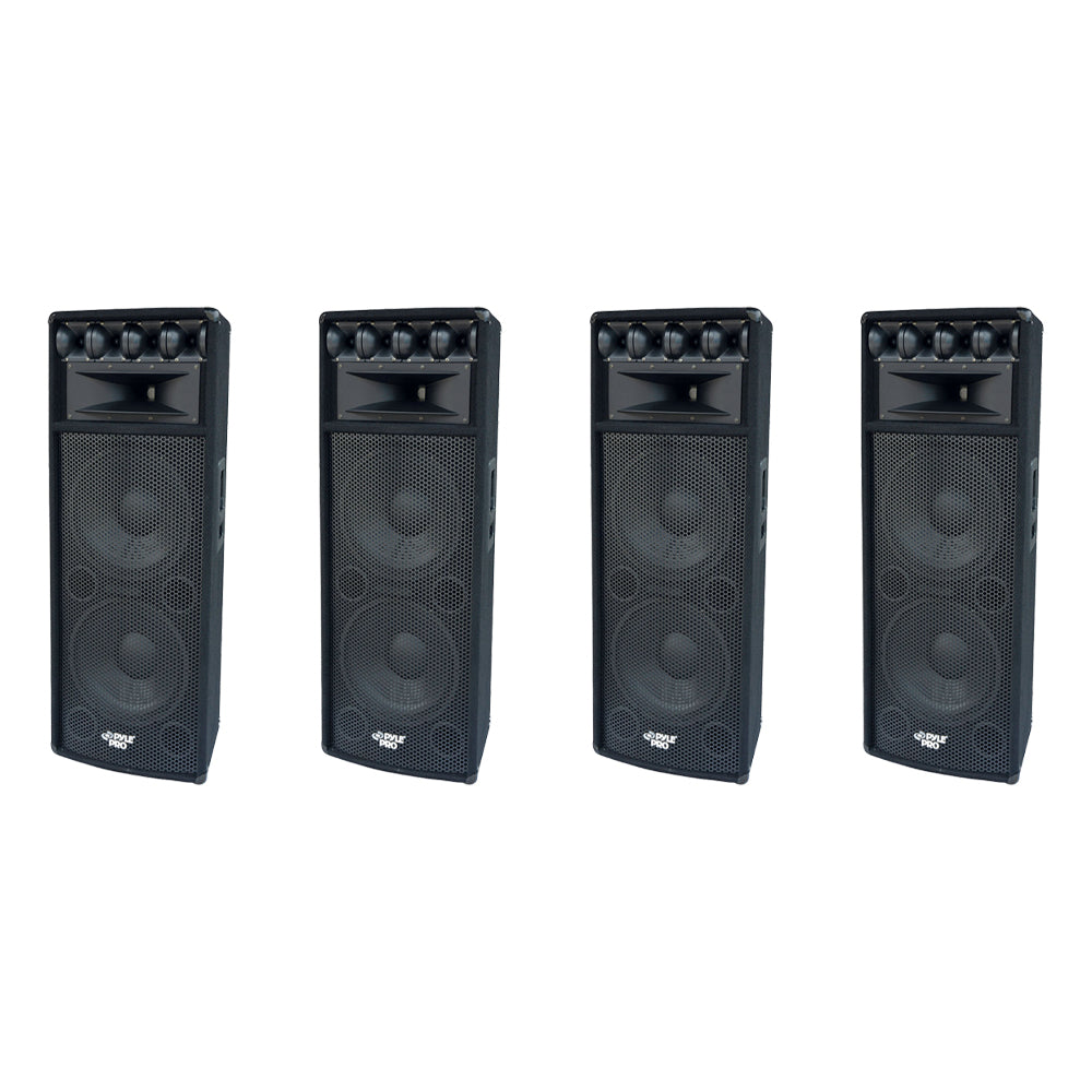 Pyle 1600W Outdoor 7 Way PA Loud-Speaker Cabinet with Dual 12" Woofers (4 Pack) - VMInnovations