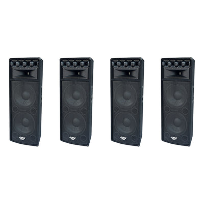 Pyle 1600W Outdoor 7 Way PA Loud-Speaker Cabinet with Dual 12" Woofers (4 Pack) - VMInnovations