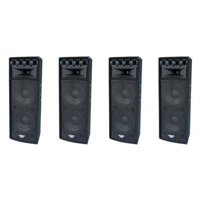 Pyle 1600W Outdoor 7 Way PA Loud-Speaker Cabinet with Dual 12" Woofers (4 Pack)