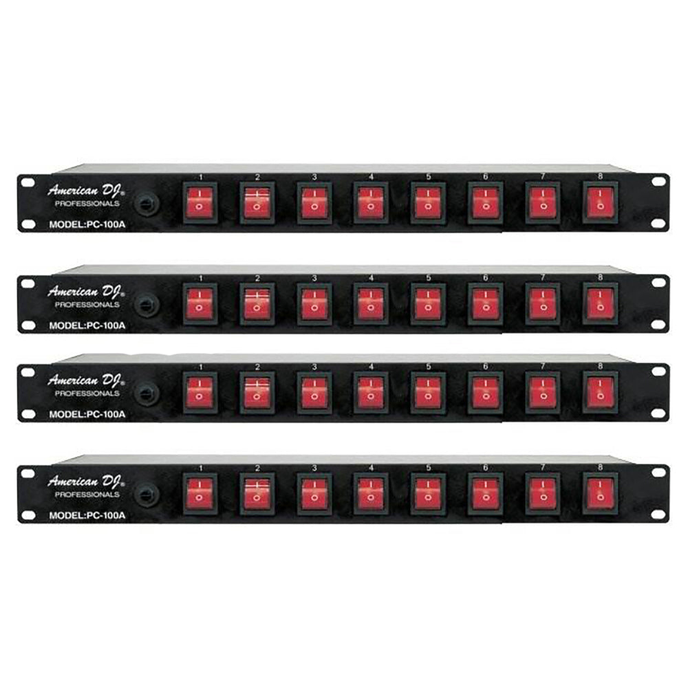 ADJ American DJ PC-100A 19 Inch Rack Light Power Distribution Center (4 Pack)