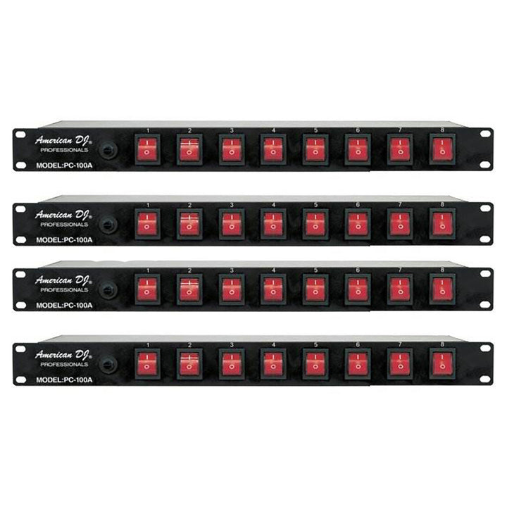 ADJ American DJ PC-100A 19 Inch Rack Light Power Distribution Center (4 Pack)