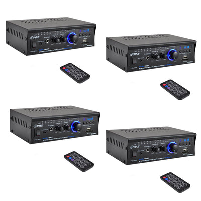 Pyle PCAU48BT Mini Blues Series 2 Channel Bluetooth Amplifier Stereo (4 Pack)