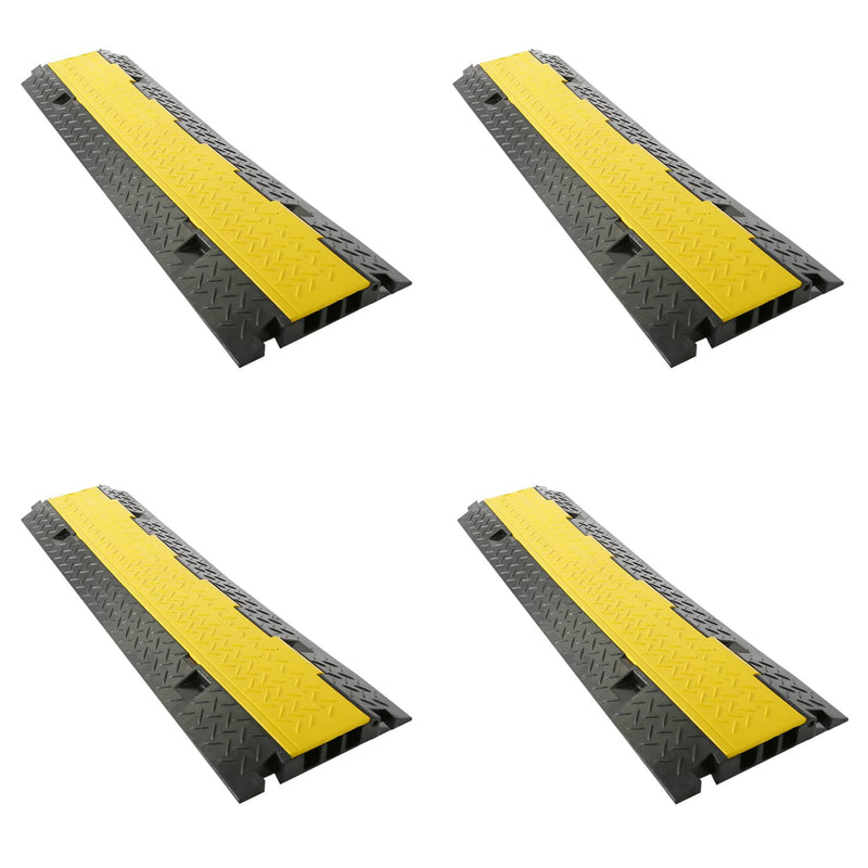 Pyle 3 Channel Cable Wire Protector Cover Ramp w/ Cord Safety Flip Lid (4 Pack)