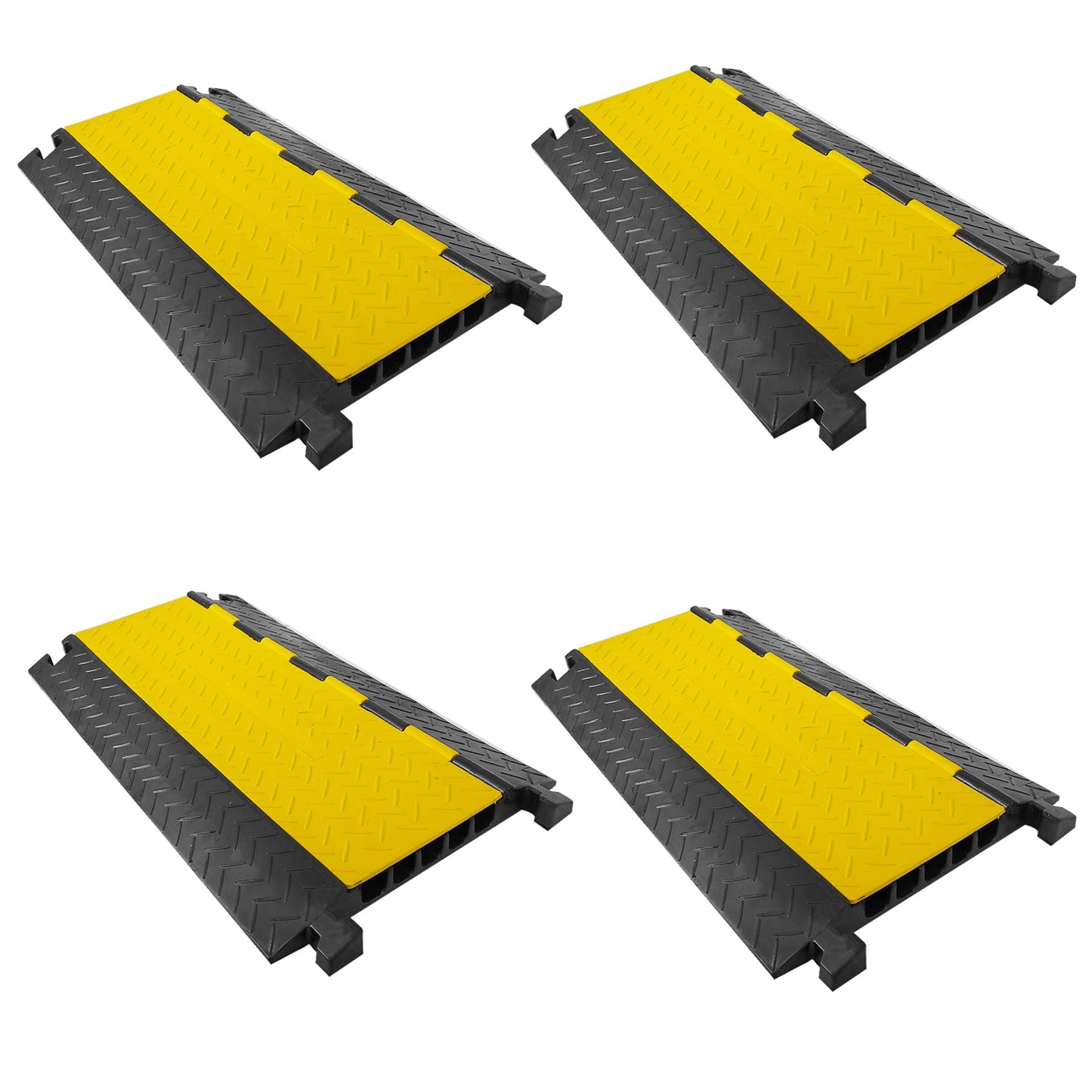 Pyle 5 Channel Cable Wire Protector Cover Ramp w/ Flip Lid for Safety (4 Pack)